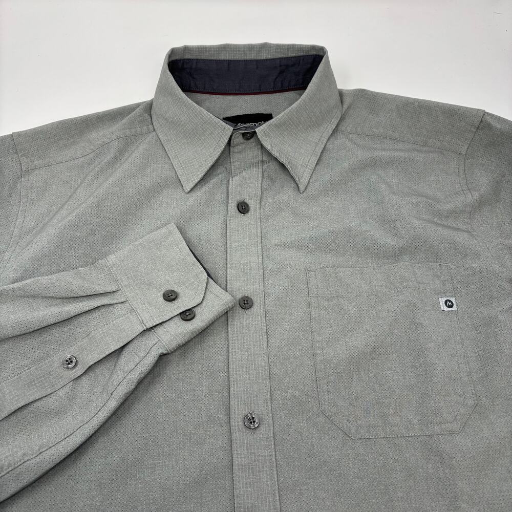 Marmot Mens Small Gray Long Sleeve Button Up Hiking Shirt